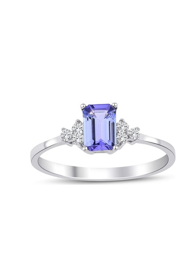 Pırlanta Tektaş Tanzanite Yüzük Beyaz