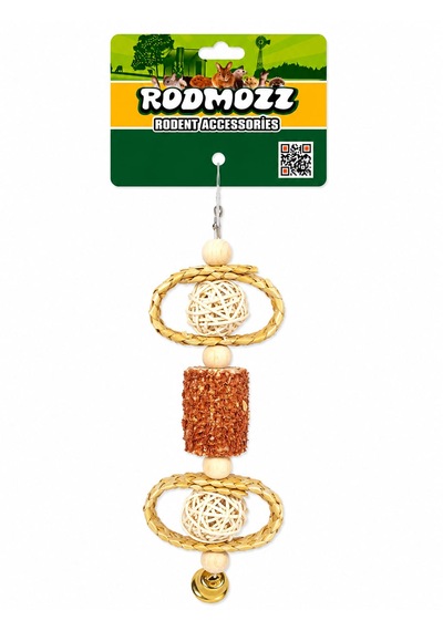 Rodmozz Premium Mısır Koçanlı Hasır Halkalı Kemirgen Oyuncağı
