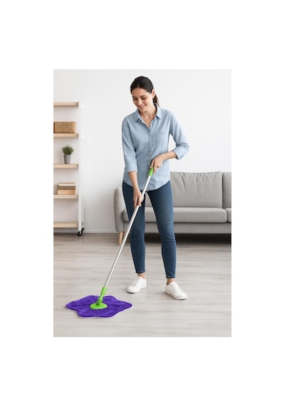 Mop Başlığı Yumuşak Mikrofiber, Süper Emici, Dayanıklı Ve Şık Tasarımlı Temizlik Bezi, Çiçekli Karışık Renk Çok Renkli