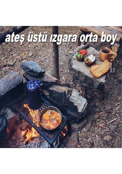 Nurgaz Ng-Augo Ateş Üstü Orta Boy Kamp Yemek Çay Izgarası Çok Renkli