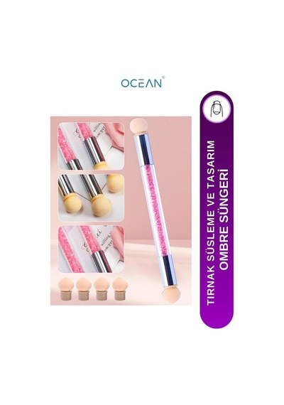 Ocean Ombre Süngeri +4 Yedek Başlıklı Pembe Asu-301