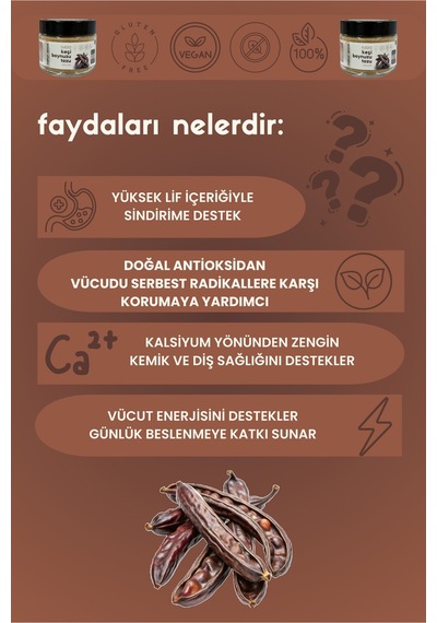 Keçiboynuzu Tozu 150 G Cam Kavanoz - Doğal , Katkısız , Koruyucusuz , Premium