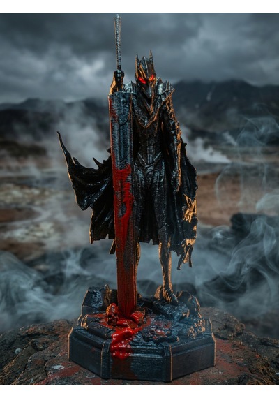 Berserk Guts Berserker Zırhlı Kan Detaylı 3d Tasarım Mini Heykel 15 Cm
