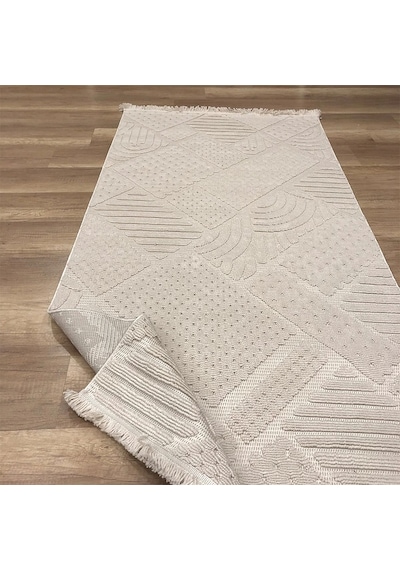 Hoom Rugs Mind 1119 Bej Modern İskandinav Kaymaz Taban Halı Bej