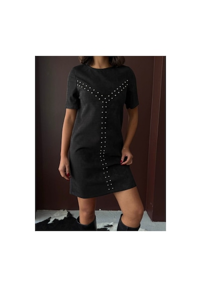 Verymoda Droplu Süet Elbise Vmf2039 Siyah