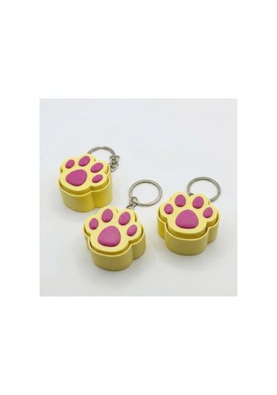 Mekanik Mavi Switch Kedi Patisi Fidget Anahtarlık - Pastel Sarı & Pembe Stres Giderici Sarı