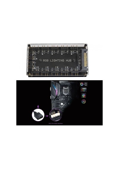 5v 3-pin Rgb 10 Port Hub 3pin Argb İçin Adaptör Uzatma Kablosu