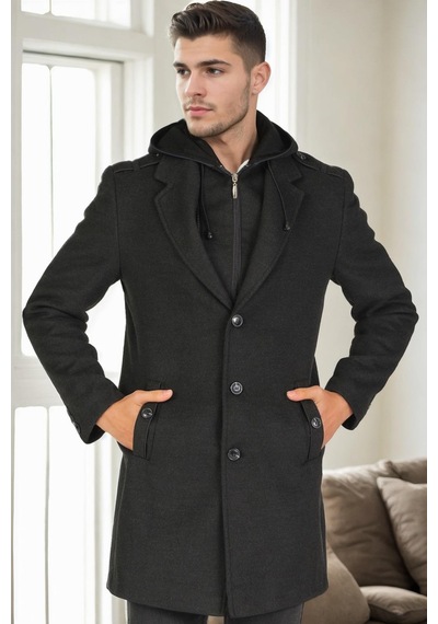 Plt9406 Dewberry Erkek Palto-antrasit Antrasit