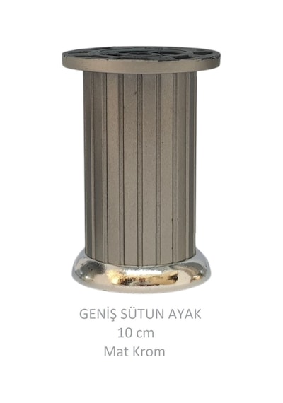 Plastik 10 Cm Geniş Sütun Ayak, Mat Krom, Vidalarıyla Mat Krom