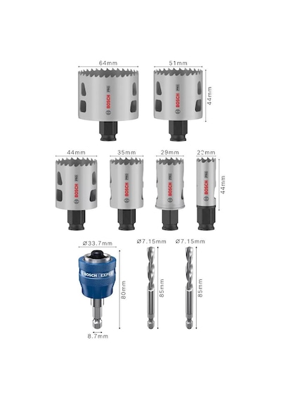 Bosch Pro Multi 9 Parça Panç Testere Seti 22-64 Mm 2608594436