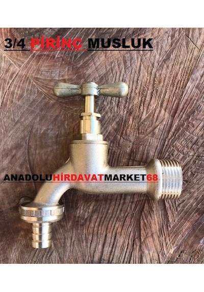 Pirinç 3/4 Sarı Musluk Bahçe Musluğu