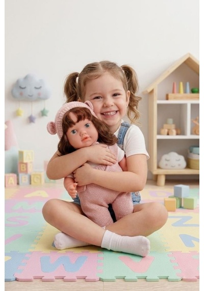 Konuşan Bebeğim 60 Cm Türkçe Konuşan Örgü Tulum Ve Şapkalı Kafası Bacakları Kolları Et Oyuncak Bebek
