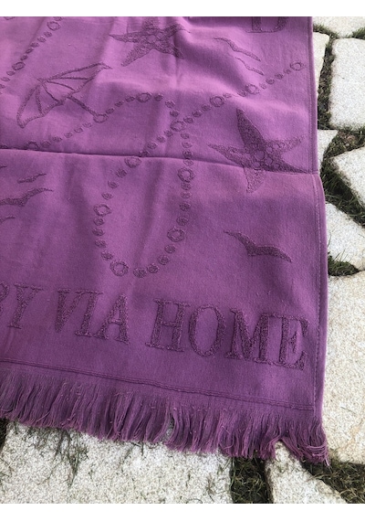 Plaj Havlusu Jakarlı 70x140 Cm Mor