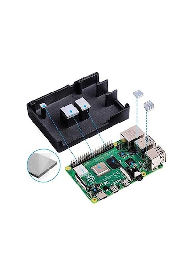 Raspberry Pi 4 Alüminyum Muhafaza Kutusu Soğutmalı - Siyah
