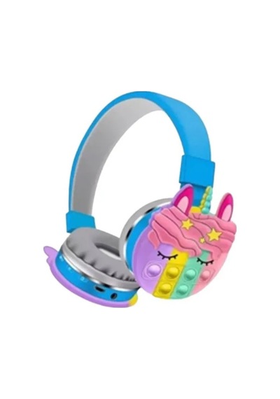 Kt-55c Unicorn Popit Kablosuz Kulaklık Şarjlı Kulaküstü Bluetooth Kulaklığı Mikrofonlu Hafıza Kartı Girişli Sevimli Kulaklık