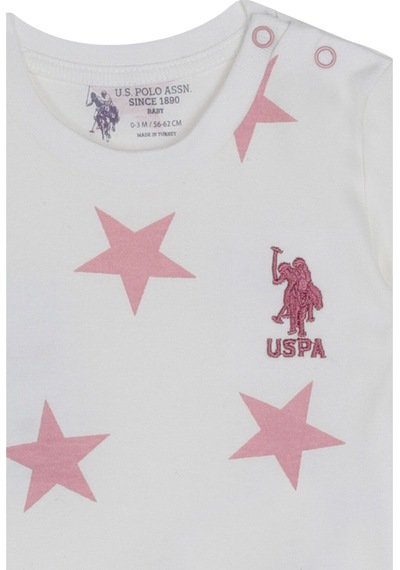 U.S. Polo Assn. Lisanslı Bebek Uzun Kol Body Zıbın Usb1298 Krem