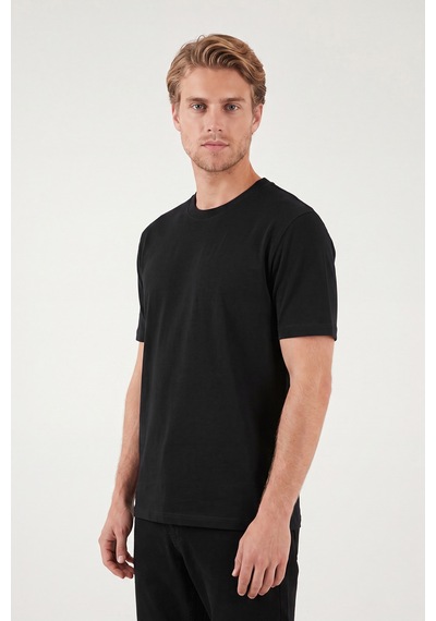 Buratti Pamuklu Relaxed Fit Bisiklet Yaka Basic T Shirt Erkek T Shirt 5905884 Siyah