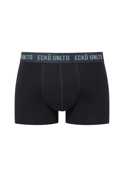 U.S. Polo Assn. Ecko Mavi - Lacivert - Baskılı 3'lü Boxer Mavi - Lacivert - Baskılı