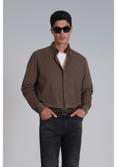Lufian Water Erkek Basic Gömlek Slim Fit Kum Kum 112010664100580 Kum