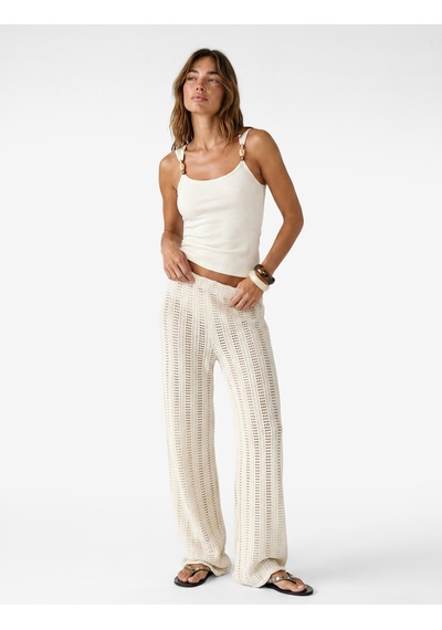 Koton Koton X Şahika Ercümen - Slim Fit Kolsuz U Yaka Boncuk Detaylı Top Kırık Beyaz 6sak10372ek Ekru