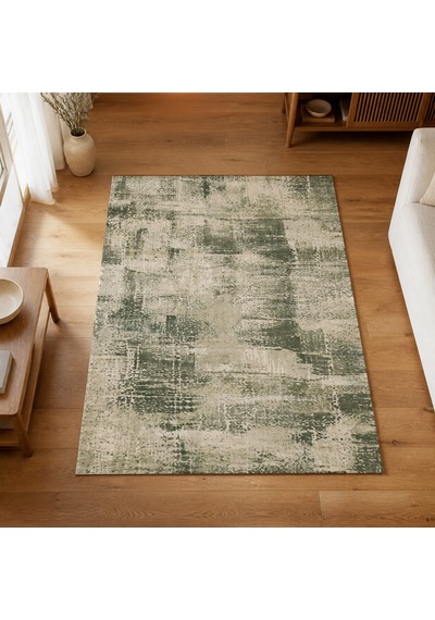 Kartela Halı Lora Halı Kaymaz Taban Makinede Yıkanabilir Halı Adaçayı Yeşili - 100 X 150 Cm