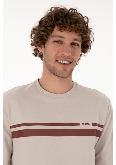 U.S. Polo Assn. Erkek Regular Fit Bisiklet Yaka Taş İnce Sweatshirt 50313801-VR049
