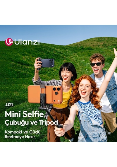 Ulanzi Jj21 Mini 3 İn 1 Selfie Monopod Telefon Tutucu Tripod Ve Kumandalı Grip - T184