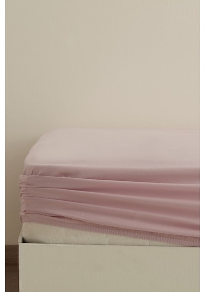 Karaca Home Basic %100 Pamuk Tek Kişilik Lastikli Çarşaf Pudra