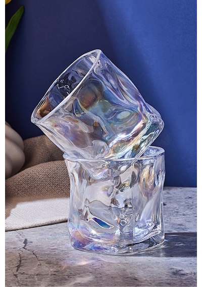 Piero Luster 2'li Kristal Cam Bardak 200 Ml Luster Çok Renkli