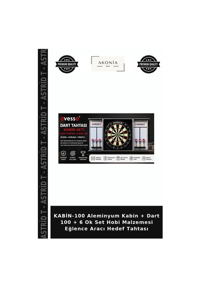 Kabin-100 Aleminyum Kabin + Dart 100 + 6 Ok Set Hobi Malzemesi Eğlence Aracı Hedef Tahtası
