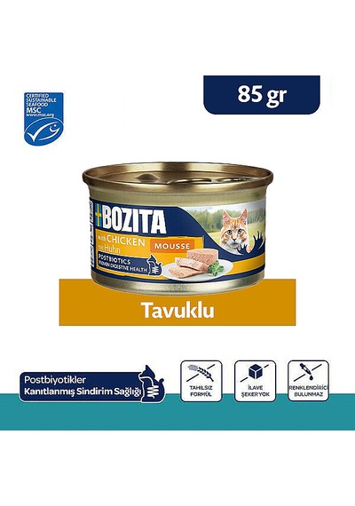 Bozita Tavuk Etli Mousse Yaş Kedi Maması 85 G 5 Adet