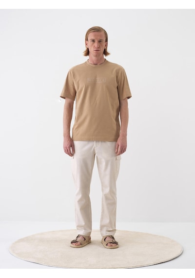 Xint Camel Pamuk Dokulu Regular Fit Tişört 502250