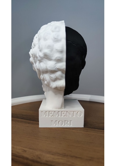 Memento Mori-öleceğini Hatırla Dekoratif Hediyelik Biblo 17 Cm Plastik Siyah Beyaz