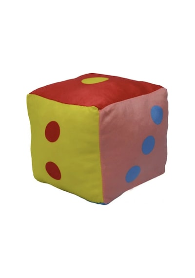 23 Cm Eğitici Sevimli Peluş Zar Kırmızı