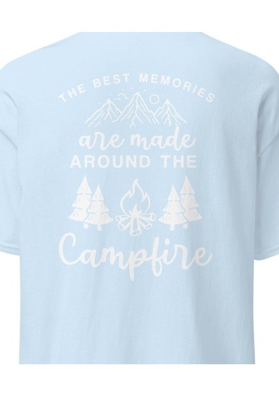 Wildstyle Best Memories Around The Campfire Kamp Ateşi Baskılı Unisex Pamuklu Tişört Bebek Mavisi
