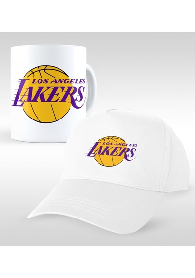 Nba Los Angeles Lakers Beyaz Kupa ve Şapka Seti