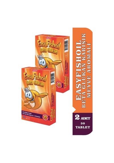 Easyvit Easyfishoil Beta Glukan Karışık Meyve Aromalı 2 x 30 Jel Tablet