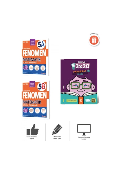 Fenomen 2027 5. Sınıf Matematik A + B Soru Bankası Ve 3x20 Paragraf Deneme Seti Bigelio Yayıncılık
