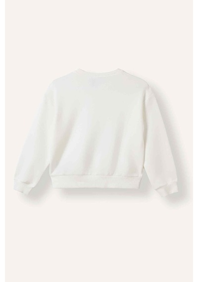 Defacto Kpop - Demon Hunters Relax Fit Baskılı Bisiklet Yaka Sweatshirt Kız Çocuk I3552a826auer105 Ekru-er105