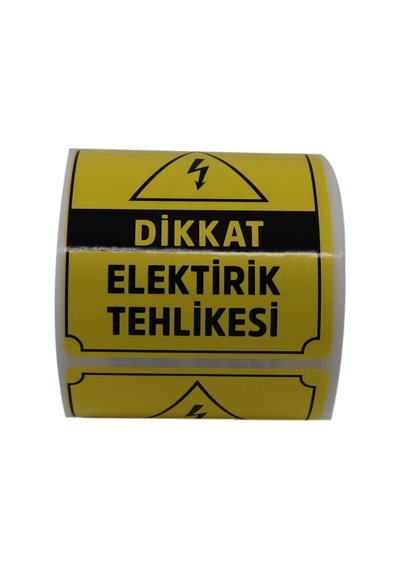 Lexroo Dikkat Elektirik Tehlikesi Etiketi 70mm X 80mm Ruloda 250 Adet Çok Renkli
