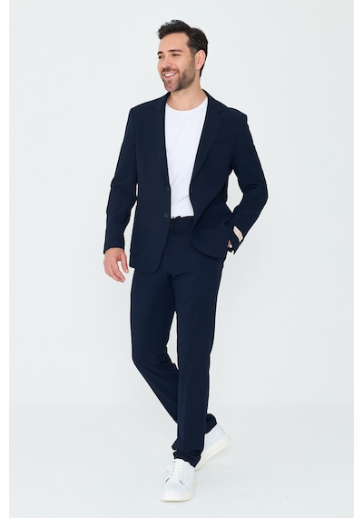 Lacivert Mono Yaka 6 Drop Regular Fit Jogger Takım Elbise Laci