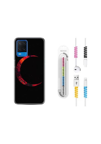 Oppo A54 Kılıf Kablo Koruyuculu Red Moons 1747