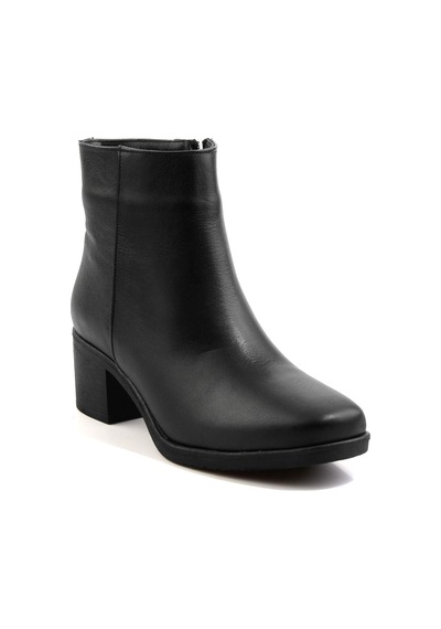 Bambi Siyah Hakiki Deri Kadın Bot & Bootie K02586082503 Siyah