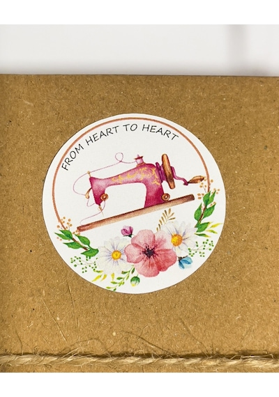 El İşi Çiçekli Yuvarlak Yapışkanlı Sticker Set 4 x 4 CM 106 Adet