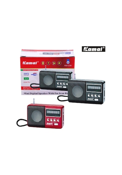 Kamal Km 239 Usb Sd Fm Destekli Mp3 Çalar Radyo Taşınabilir Müz