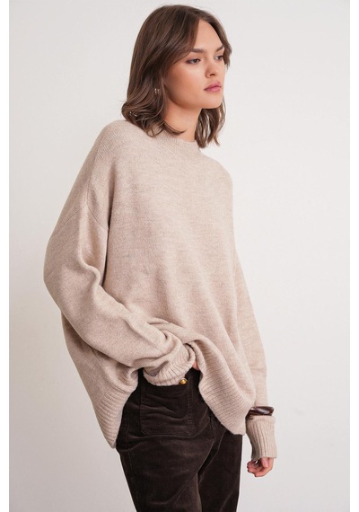 Hiccup Mixray Oversize Triko Kazak Bej