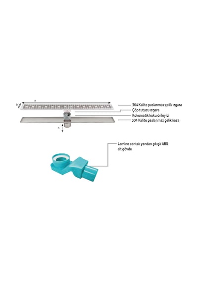 Sukar Line 6 Plain 50 cm Izgaralı Krom Duş Kanalı 1156-1035000-01