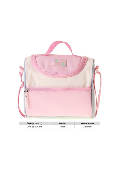 Calacilo Kız Çocuk Scales Pembe Yeşil Renkli Isı Yalıtımlı Okul Beslenme Çantası Pembe - Yeşil - C4096