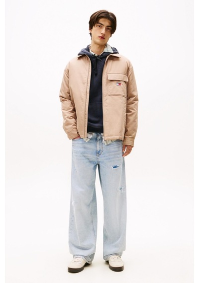 Tommy Hilfiger Tjm Padded Tech Cord Erkek Bej Overshirt-11281 Bej