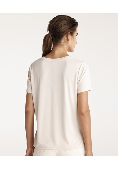 Yargıcı Yaka Detaylı Tshirt Ekru